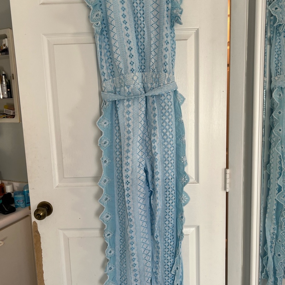 Light Blue Lace Jumpsuit